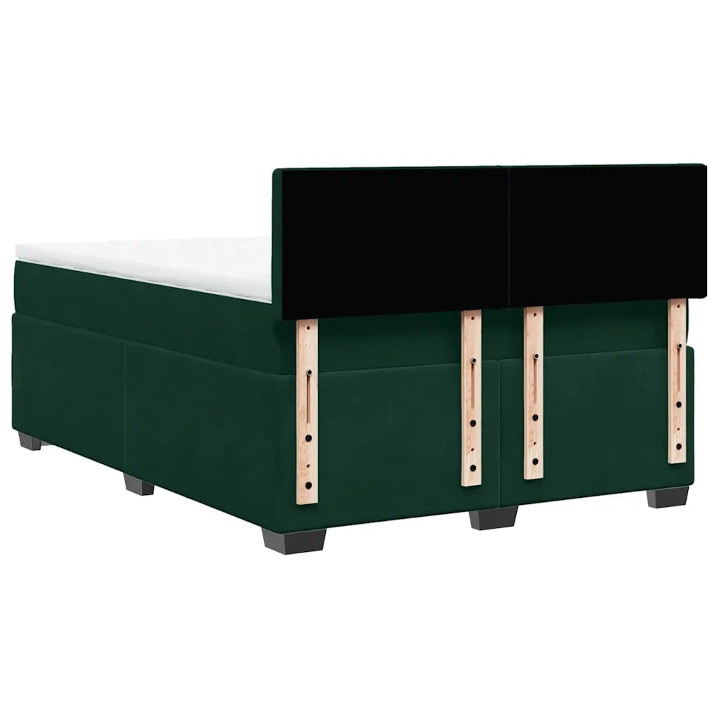 Giroletto a Molle con Materasso Verde Scuro 140x190 cm Velluto 3288621