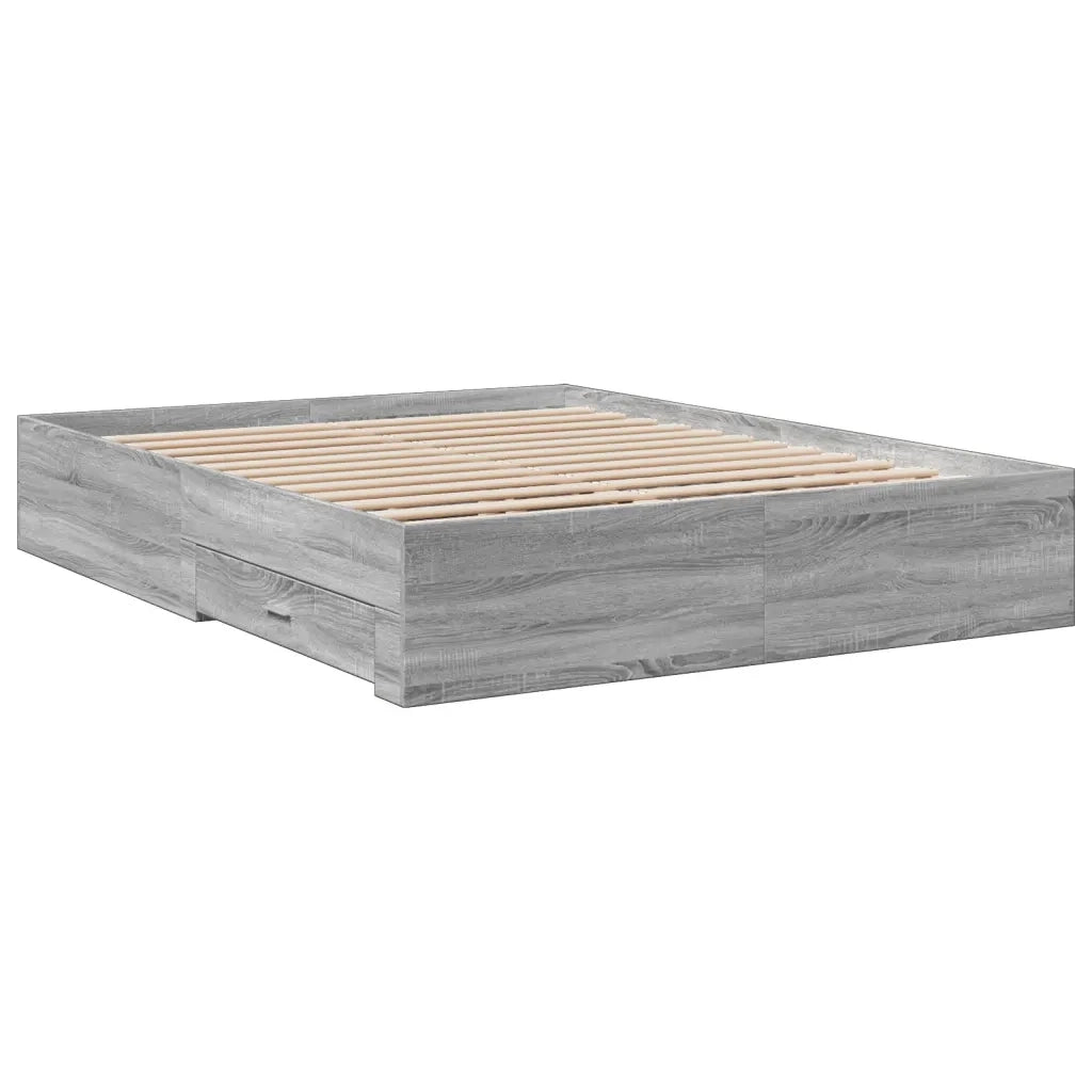 Giroletto Cassetti Grigio Sonoma 160x200 cm Legno Multistrato