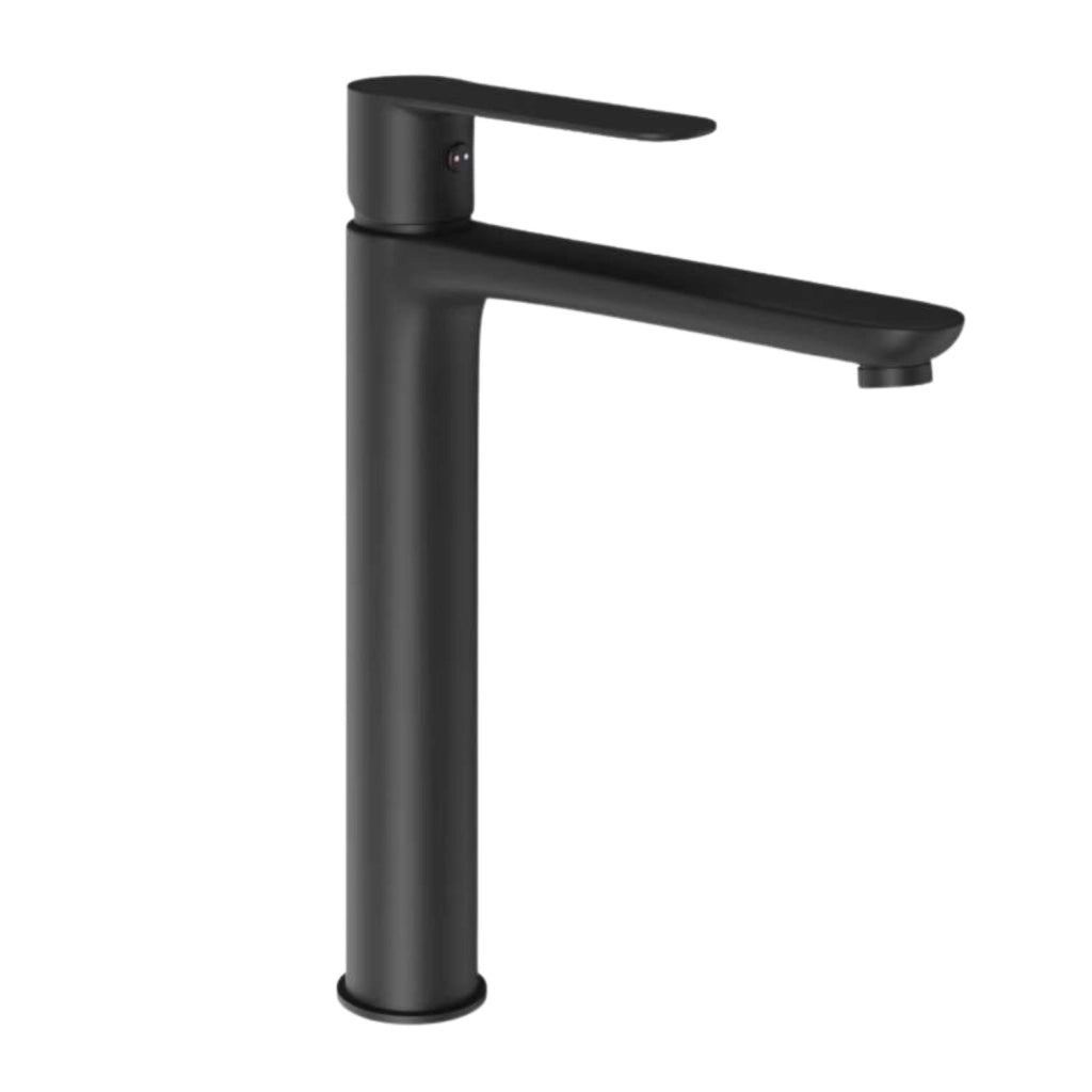 Miscelatore rubinetto oceania per lavabo con bocca alta in ottone nero opaco bagno *** confezione 1