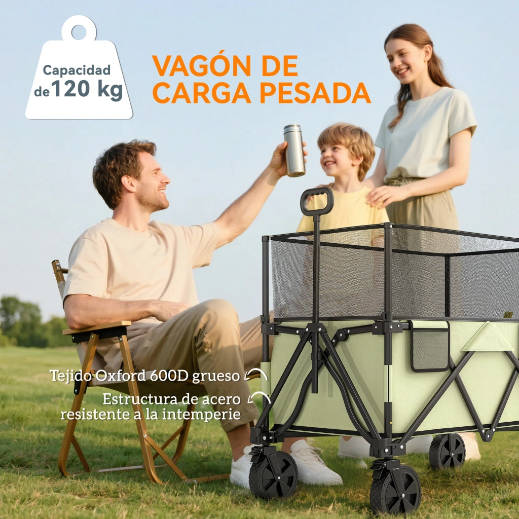Carrello Pieghevole ¨C Zephmum ¨C Verde, 180 L, 120 kg