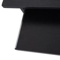 Scrivania PC Moderna in Legno con Ripiano per CPU e Spazio per Tastiera Estraibile, 80x45x75 cm, Nero