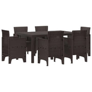 Set da Pranzo per Giardino 7 pcs Marrone Rattan Polt 3378557