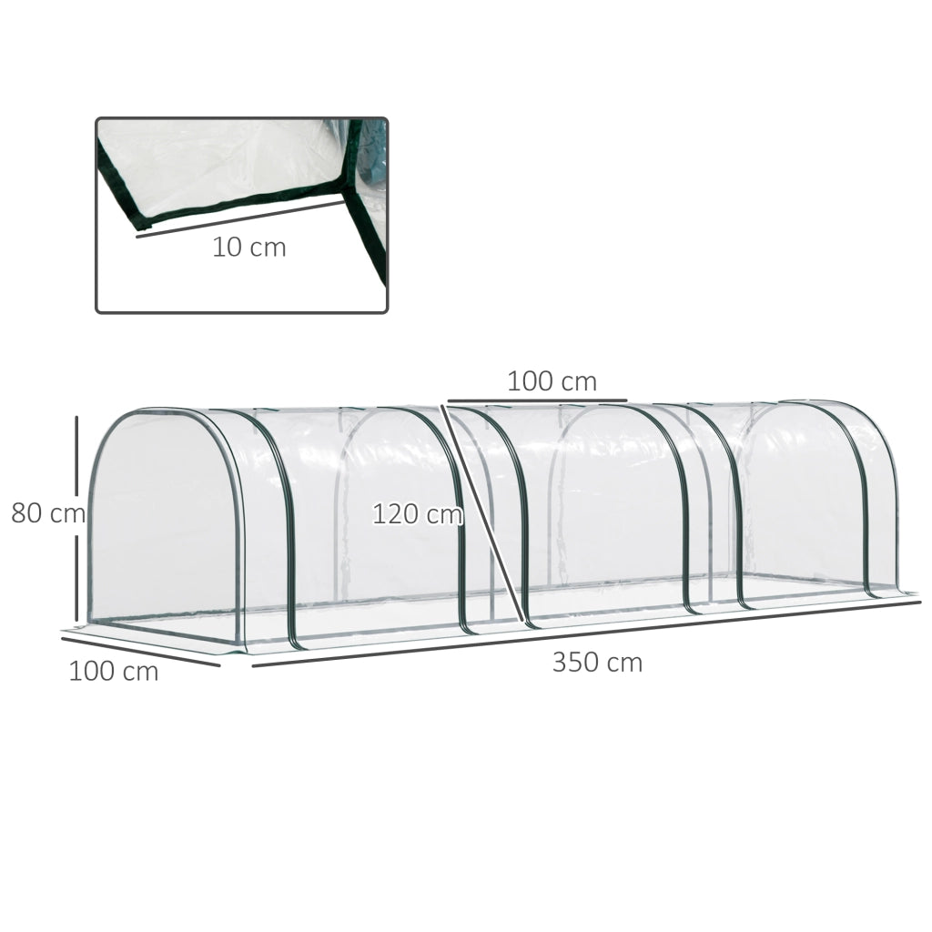 Serra da Giardino ¨C zephmum ¨C 350x100x80 cm 3 Porte A Rullo Acciaio Trasparente