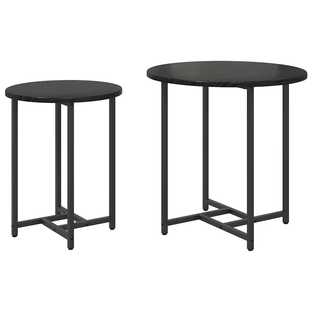 Set tavolini 2 pcs Rovere Nero 869696