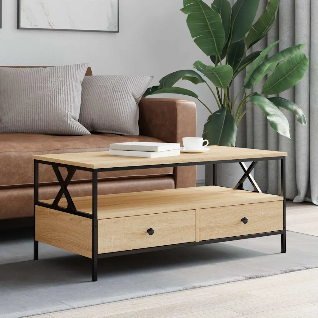 Tavolino da Salotto-Tavolino da soggiorno-Tavolo Rovere Sonoma 100x51x45cm Legno Multistrato 268487