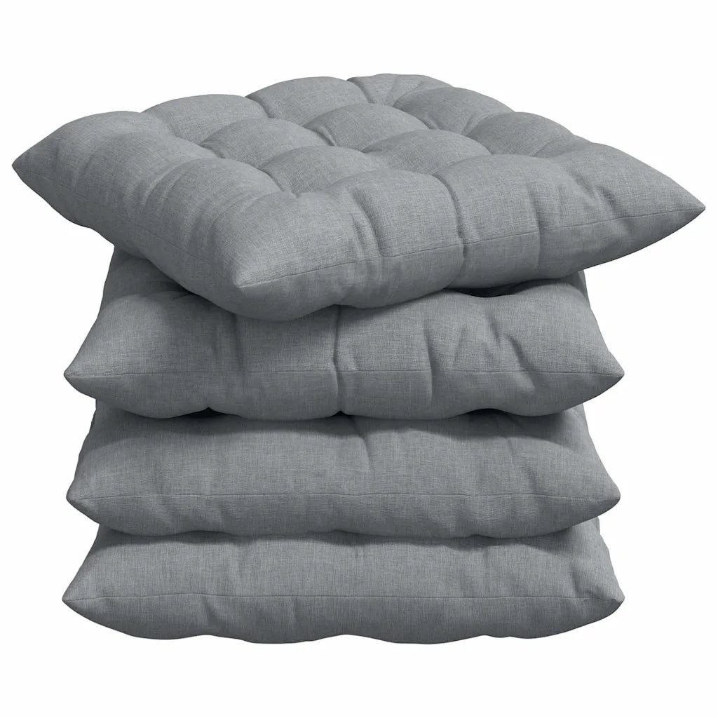 Cuscini per Seduta 4 pcs Grigio chiaro 40 x 40 x 6 cm Tessuto