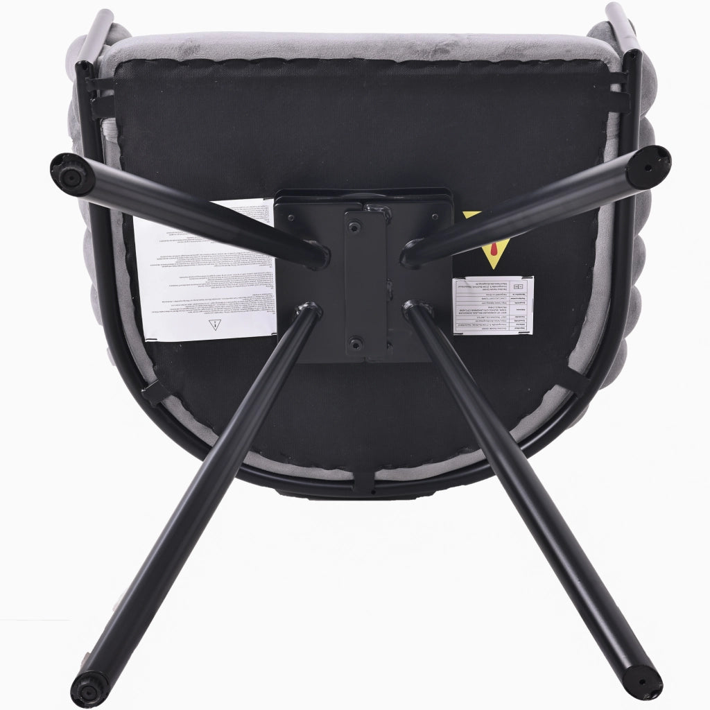 Set di 2 sedie da pranzo girevoli in velluto grigio con schienale ergonomico e struttura in acciaio