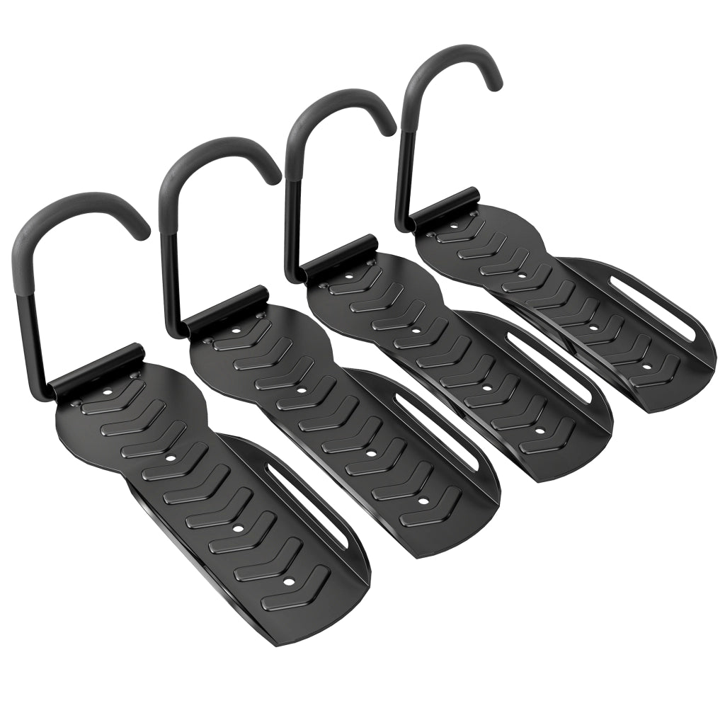 Supporto per bici da parete ¨C zephmum ¨C 4 pezzi, nero, 25.5x10.5x4 cm