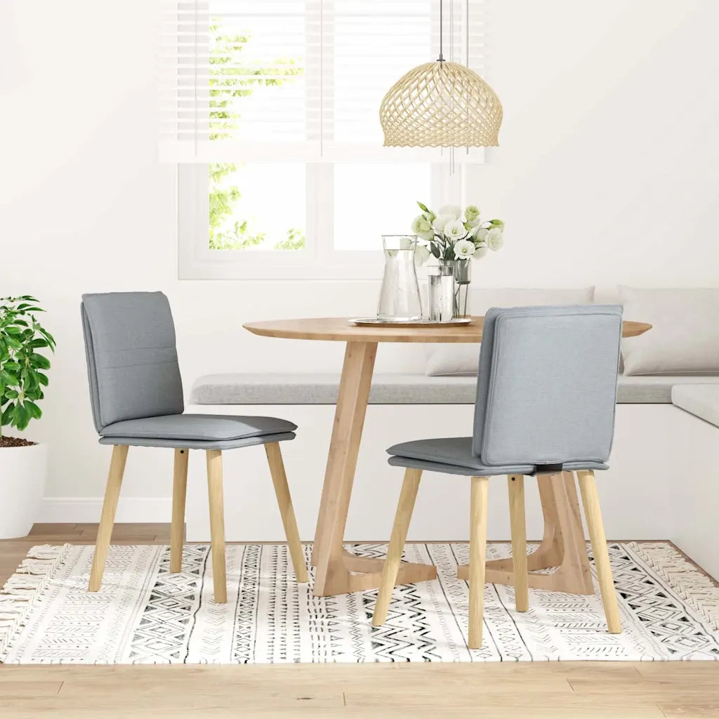 Sedie da Pranzo 2 pz Grigio Chiaro in Tessuto