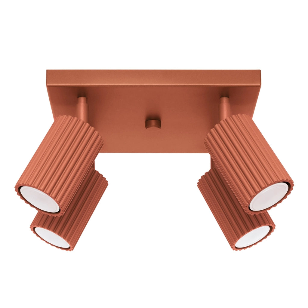 Plafoniera moderna quadrata 25 cm rossa 4xGU10 GRAVIO