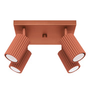 Plafoniera moderna quadrata 25 cm rossa 4xGU10 GRAVIO