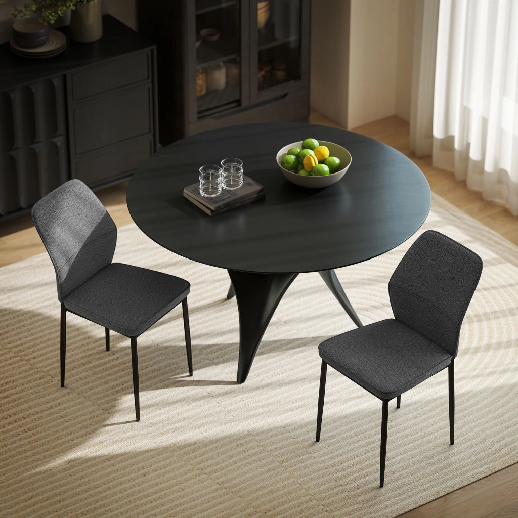 Set 2 Sedie da Pranzo ¨C Xylo ¨C Velluto Grigio, Schienale Curvo, Gambe Acciaio 45x57x86cm