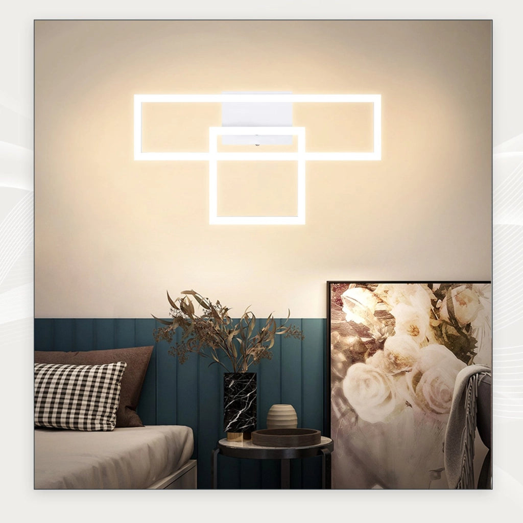 ZMH Lampada da soffitto plafoniera LED bianca 3000K 2 cornici per soggiorno corridoio cucina