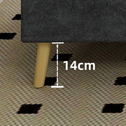 Letto Basso 140x200 cm - LED Regolabile; Schienale Regolabile - in Tessuto e Metallo Grigio