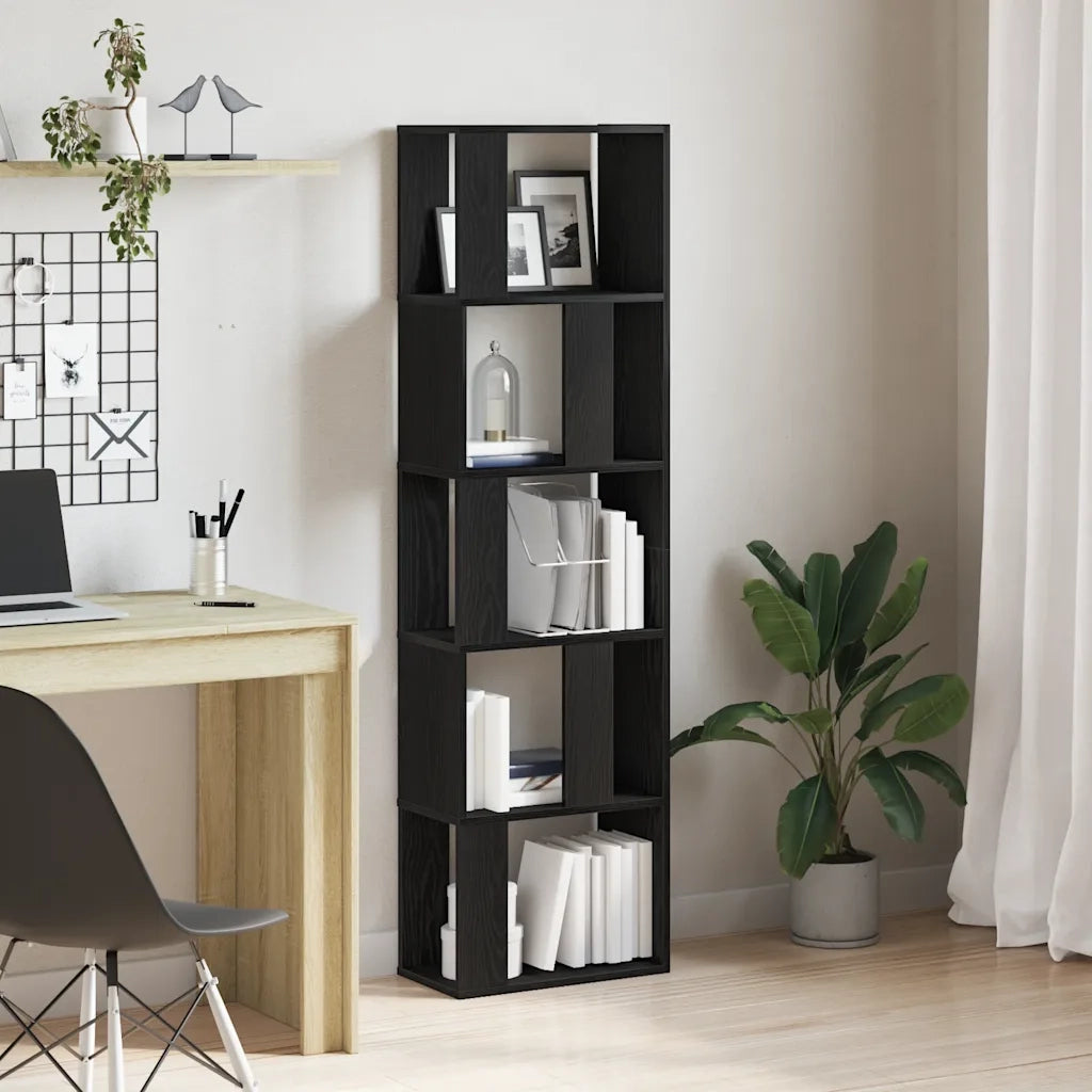 Libreria/Divisorio Rovere Nero 45x24x159 cm Legno Multistrato 862400
