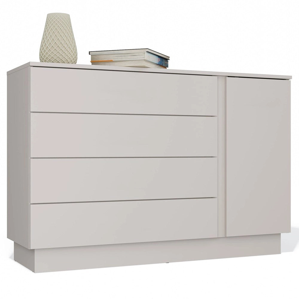 Cassettiera AMBER 1d4s mobile 1 ante 4 cassetti per camera da letto e soggiorno cashmere beige