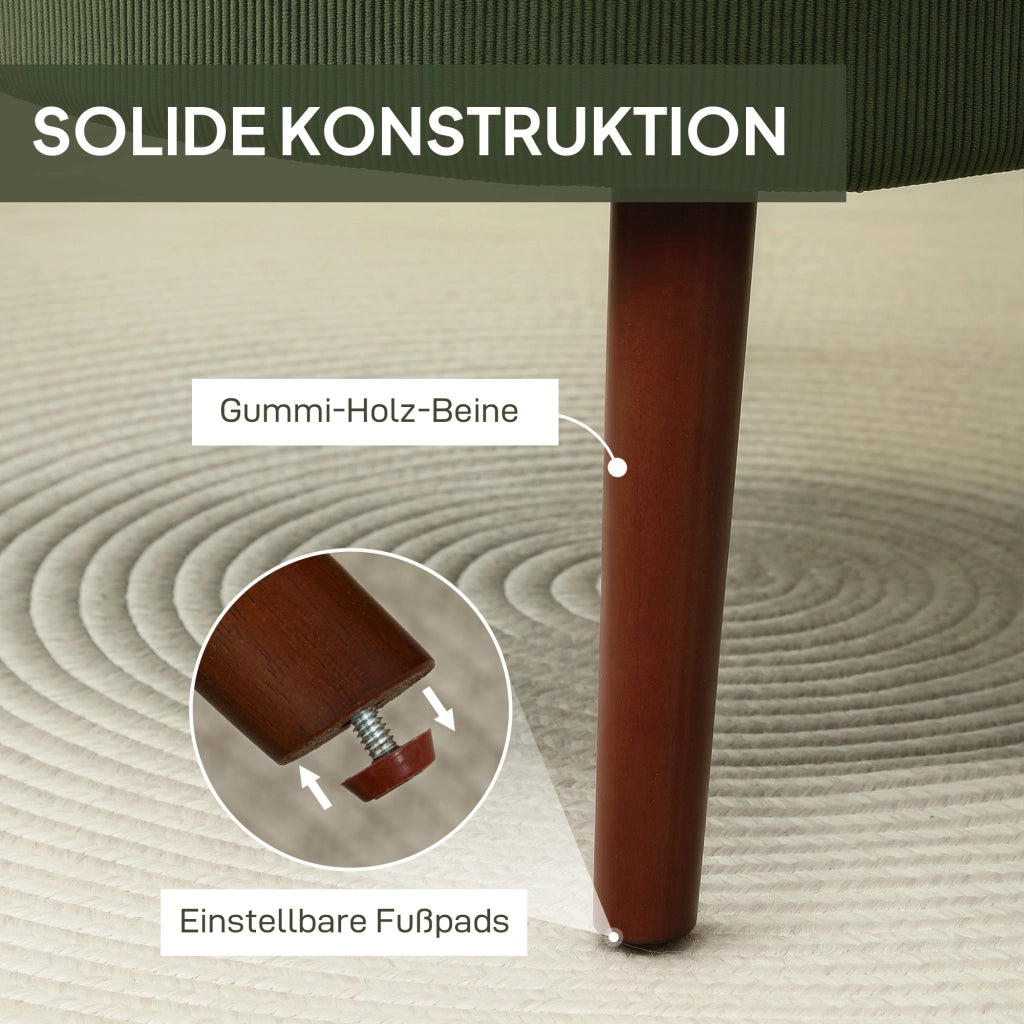 Poltrona ¨C Zephmum ¨C Verde Tessuto Imbottita con Cuscino Lombo
