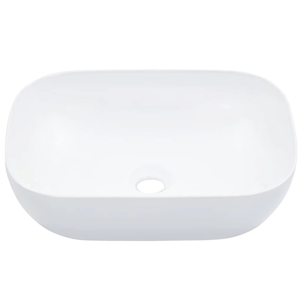 Lavabo da appoggio per l'interno del bagno cabina doccia cabina WC 45,5 x 32 cm ceramica bianca 02_0002624