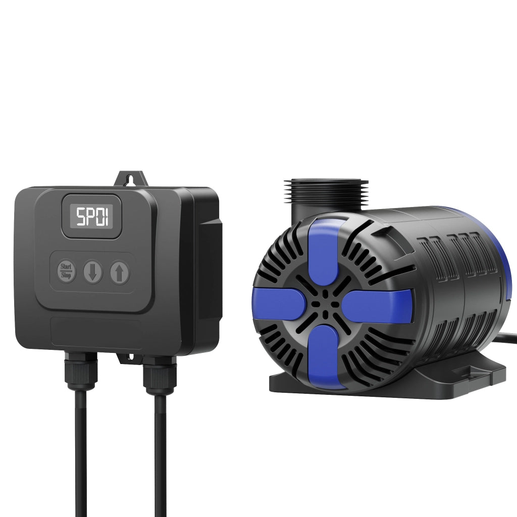 SuperECO CET-15000 Pompa da Laghetto con flussometro, 15.000 l/h, 180W, Prevalenza 8m