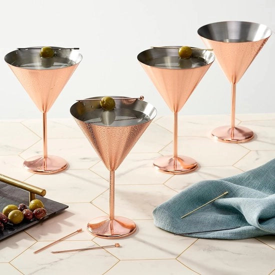 Set di bicchieri - bicchieri, set / bicchieri per champagne, martini e cocktail con scatola regalo extra grande, bicchieri per gin e prosecco, bicchieri per vino natalizio 4 pezzi