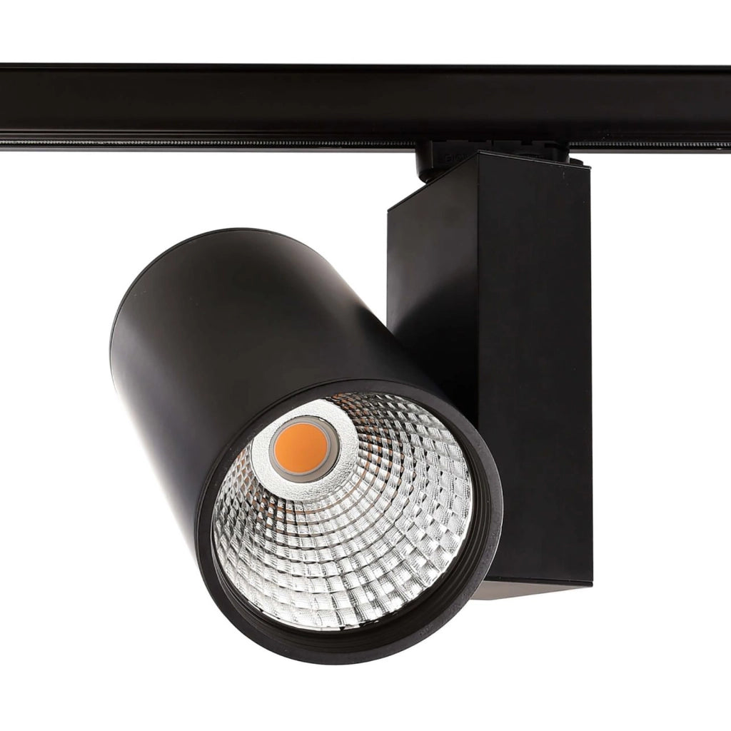 Faro LED spot track binario trifase 77W alta resa luminosa luce negozi uffici centri commerciali 230V RA90 BIANCO 4000K