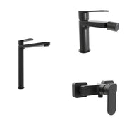 Set miscelatori lavabo alto bidet miscelatore esterno doccia nero opaco | Margot