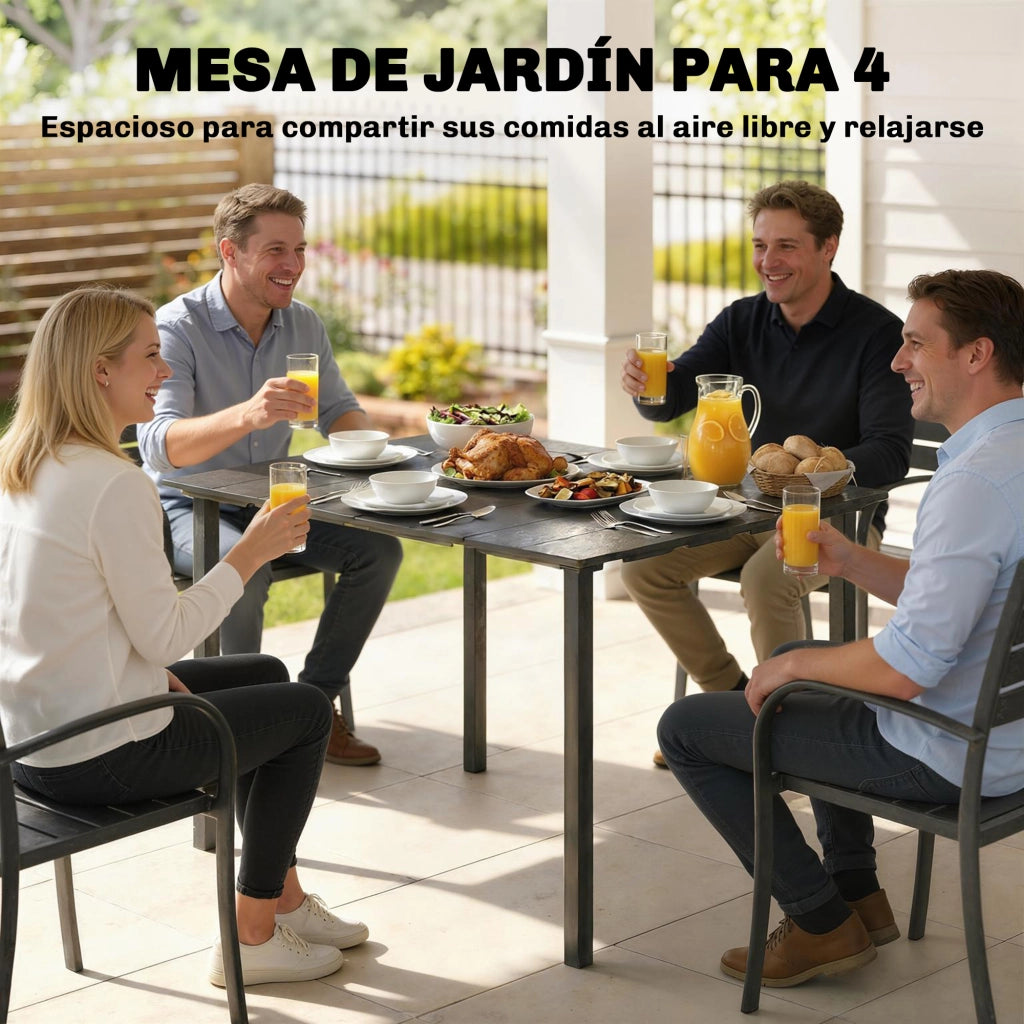 Tavolo da Giardino per 6 Posti ¨C Minimal ¨C Grigio 120x90x74 cm