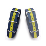 Trade Shop - Cinturino In Nylon Universale Ricambio Orologio Larghezza 20mm Blu Giallo -