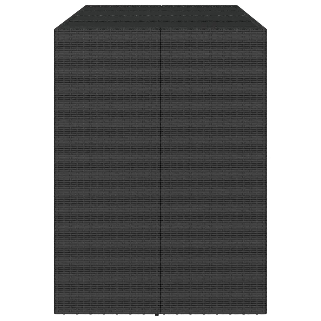 Tavolo Bar con Piano in Vetro Nero 145x80x110 cm Polyrattan 362597