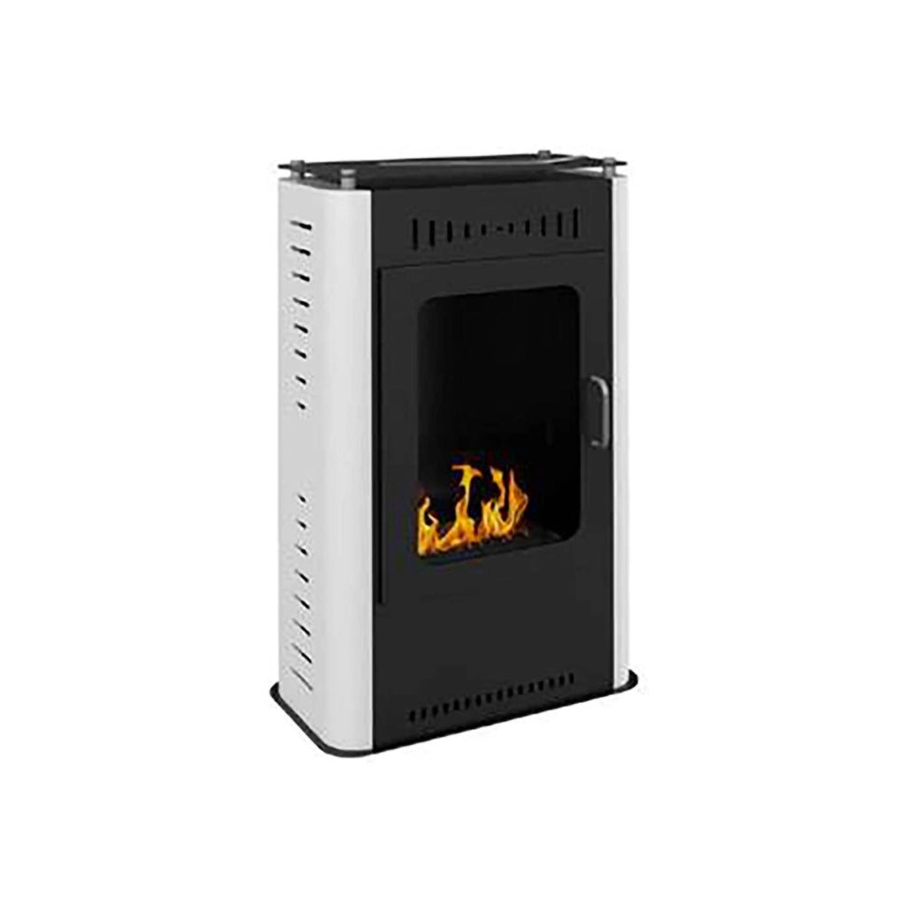Stufa a bioetanolo Appiano, Camino a bioetanolo, Stufa ecologica, Riscaldatore senza canna fumaria, Made in Italy, 50x27 h80 cm, Bianco e Nero