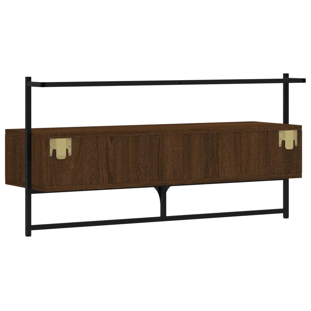 Mobile TV multimediale scaffale TV mobile TV credenza TV sala da pranzo soggiorno camera da letto a parete rovere 100,5 x 30 x 51 cm legno ingegnerizzato marrone 02_0028097