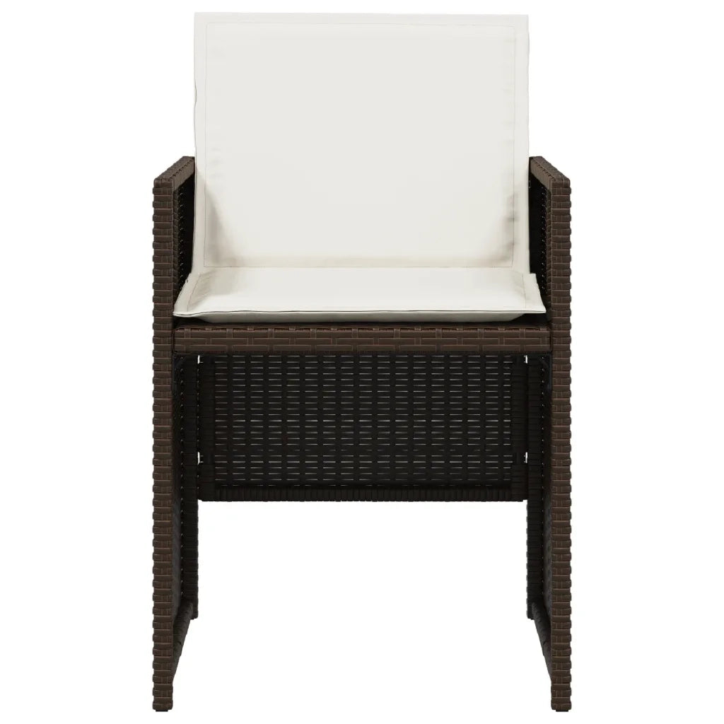Sedie da Giardino con Cuscini 4 pz | Sedie da Esterno Marroni in Polyrattan