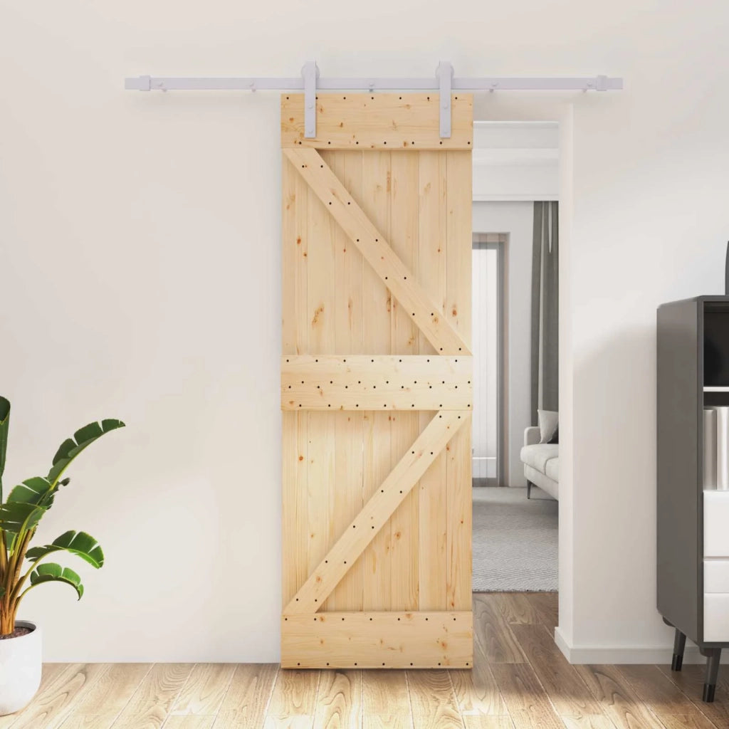 Porta scorrevole Naturale e Bianco 70 x 210 cm