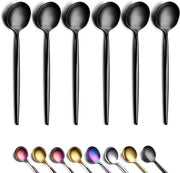 Set di cucchiai per caffè - 6 pezzi - acciaio inossidabile - rivestimento titanio - cucchiai da tè mini - resistente alla lavastoviglie
