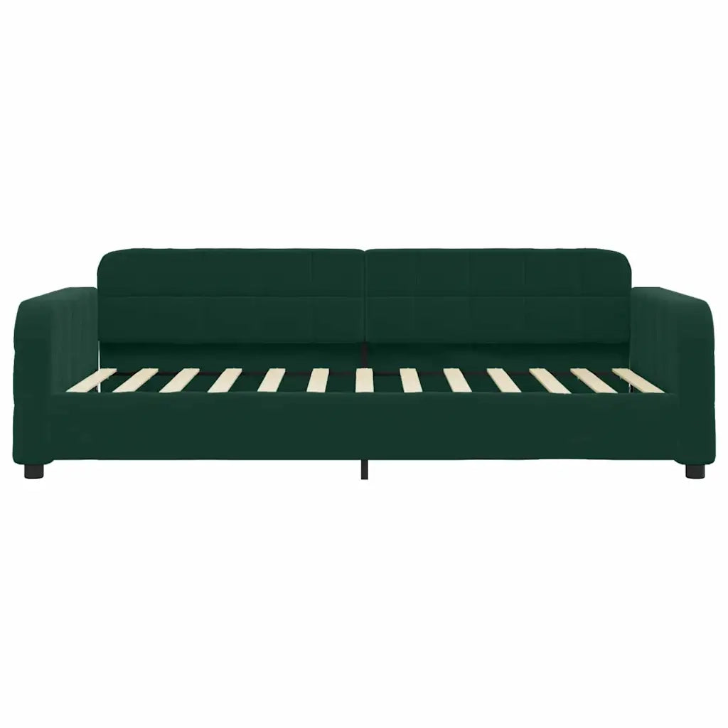 Divano Letto Estraibile Cassetti-Sofa Letto-Daybed Verde Scuro 90x200cm Velluto 401327
