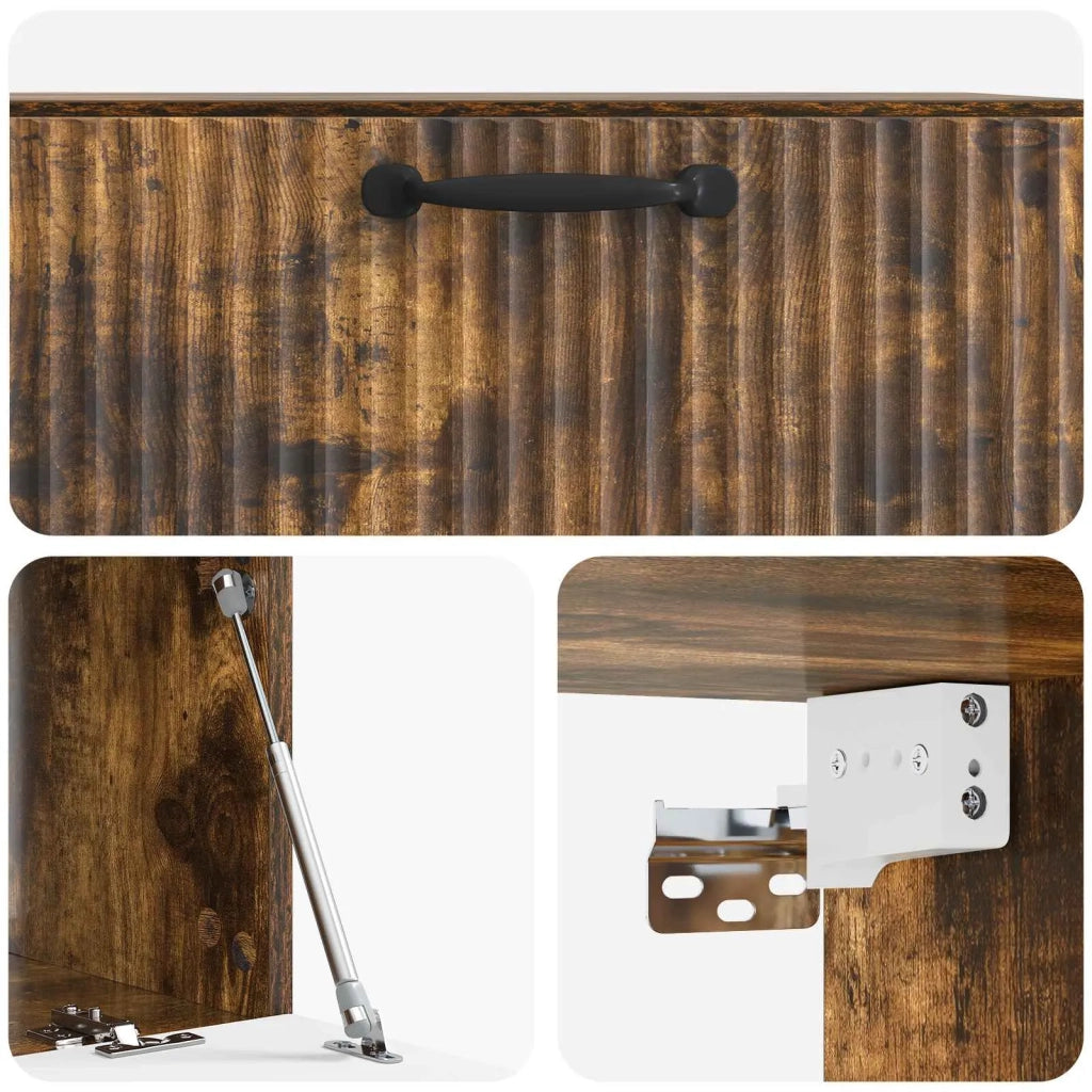 Mobile Porta TV da Muro Rovere Fumo 78,5 x 41 x 30 cm