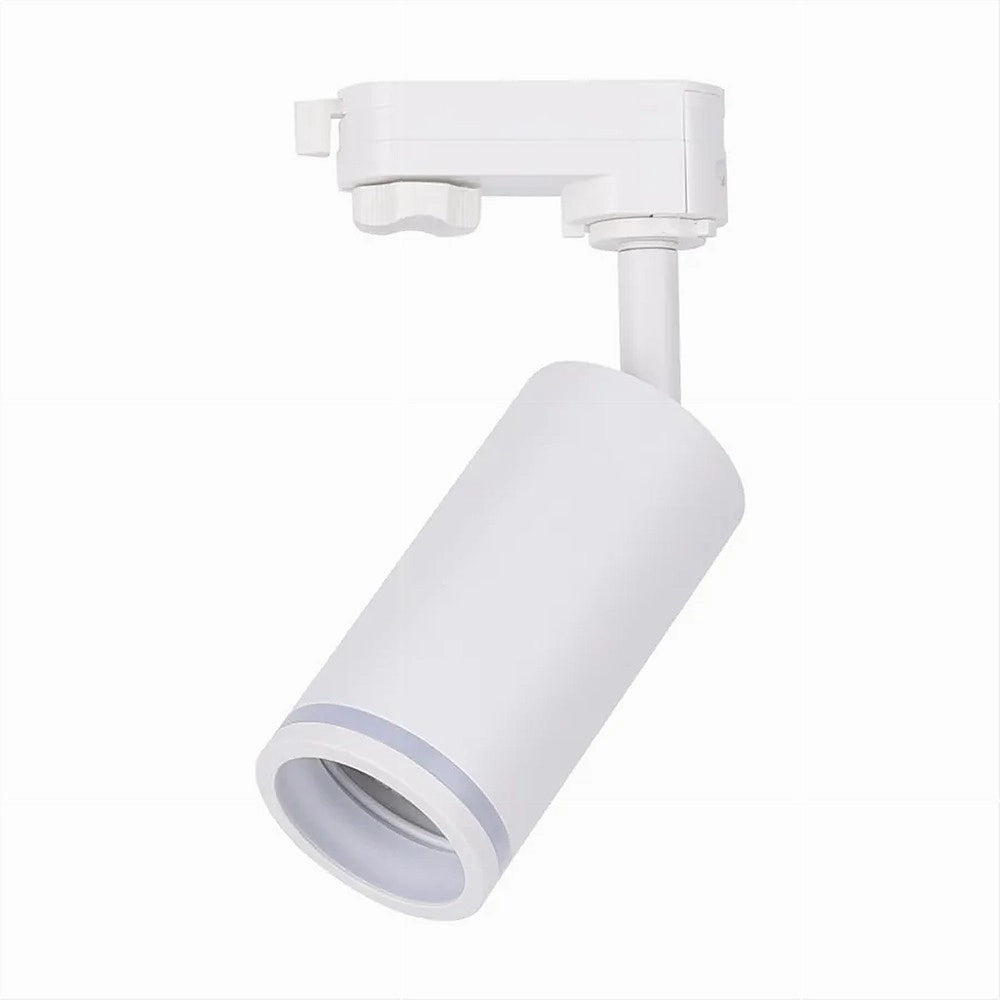 Trade Shop - Lampada Portafaretto Cilindrico Per Binario Monofase Orientabile Attacco Gu10 194c - Bianco