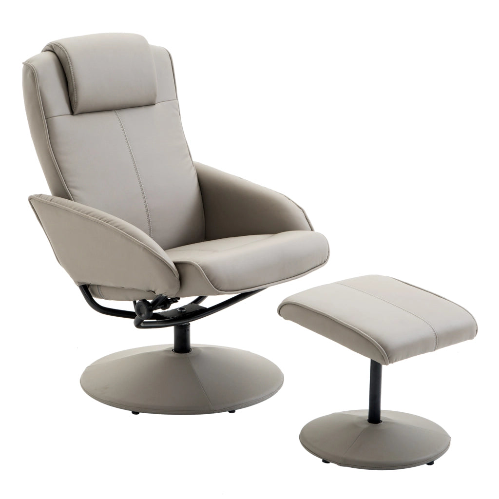 POLTRONA Relax con poggiapiedi 78x67x98 cm Grigia