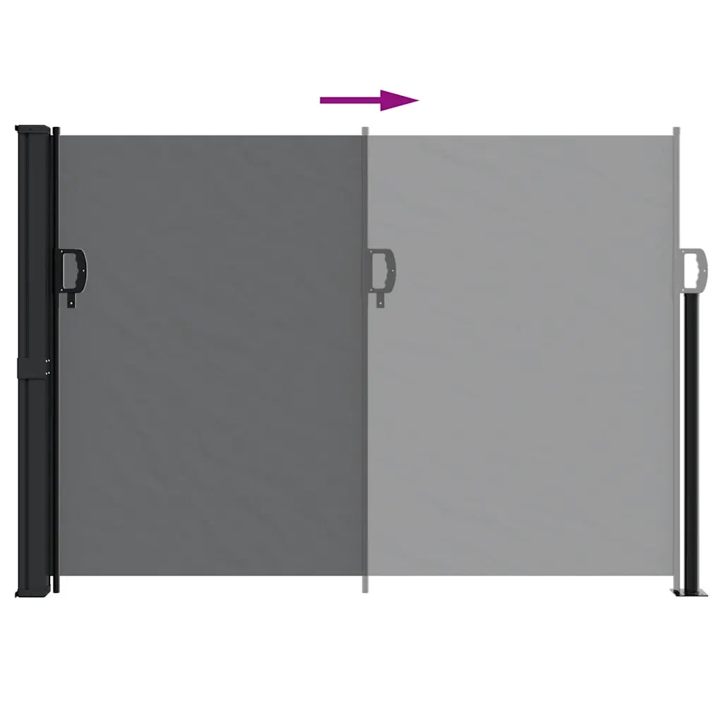 Tenda da Sole Laterale Retrattile-Tenda parasole per balcone per giardino Nera 140x500 cm