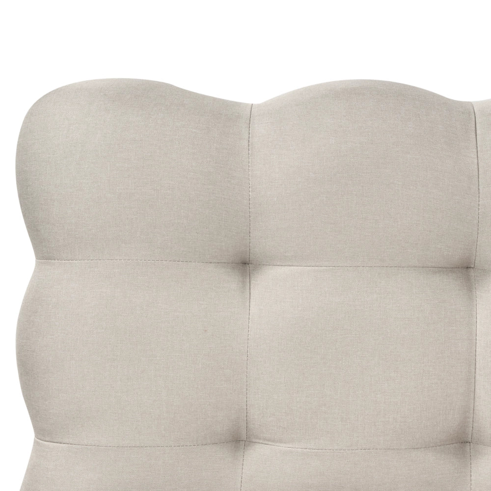 Letto matrimoniale in tessuto con testata trapuntata Beige 160 x 200 cm design moderno