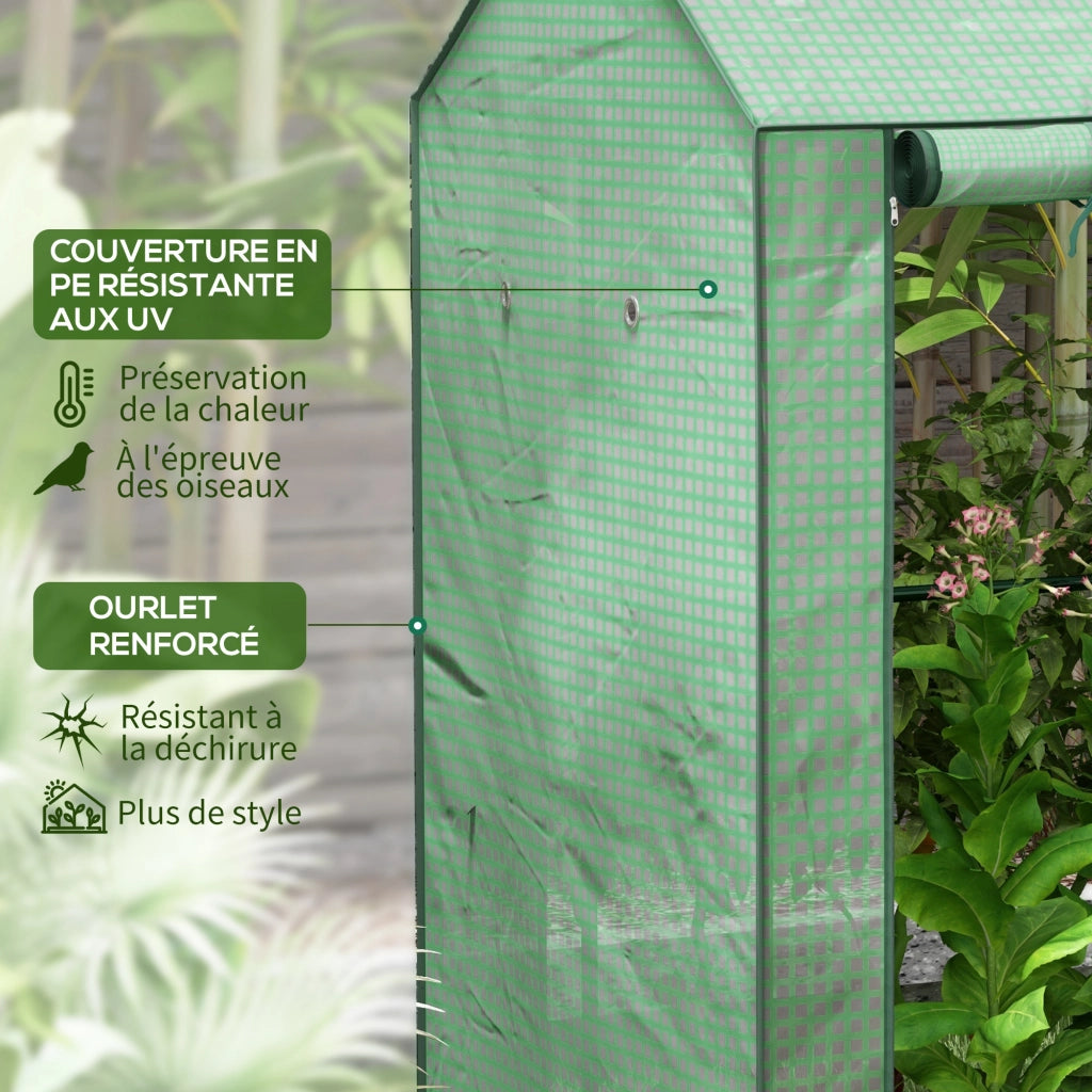 Serra da giardino 2 porte scorrevoli ¨C zephmum ¨C Acero e PE 1L x 0.8l x 1.5H m