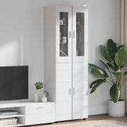 Credenza con lo scaffale FLORIN Bianco Lucido 60 x 35 x 182 cm