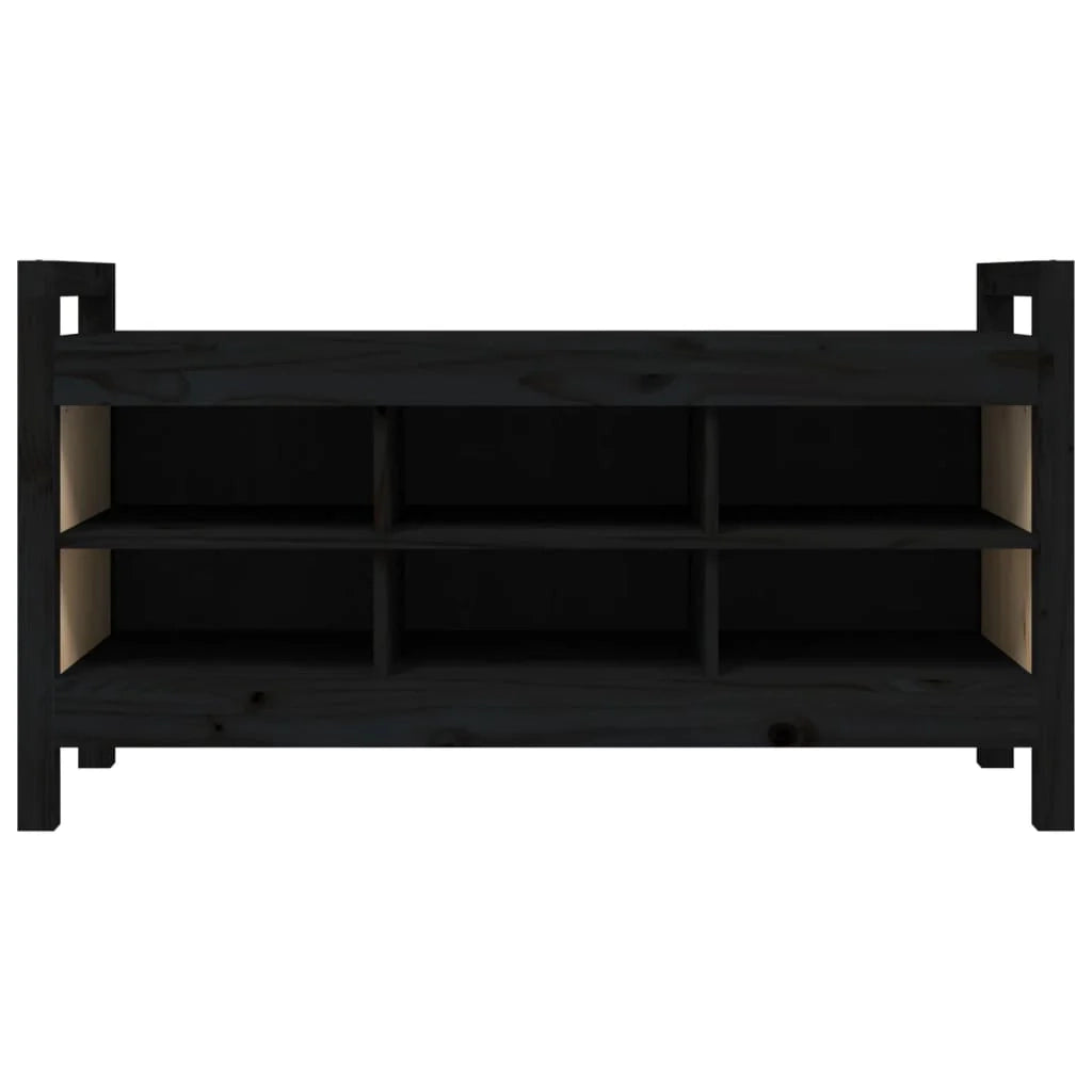 Panca da ingresso 110 x 40 x 60 cm in legno massello di pino nero 02_0010799