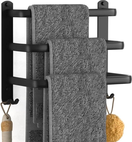 Maniglione per asciugamani bagno 3 strati senza perforazione maniglione per asciugamani bagno adesivo per parete in alluminio maniglione per asciugamani bagno per bagno e cucina 

Maniglione per asciugamani 30 cm