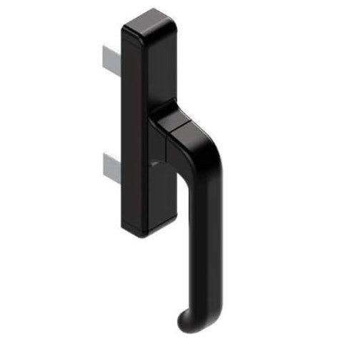 CREMONESE GIESSE 1004 MANIGLIA PER INFISSI IN ALLUMINIO ESTERNI "PERSIANA" Colore nero RAL 9005-Ambidestra Bidirezionale Apertura Esterna