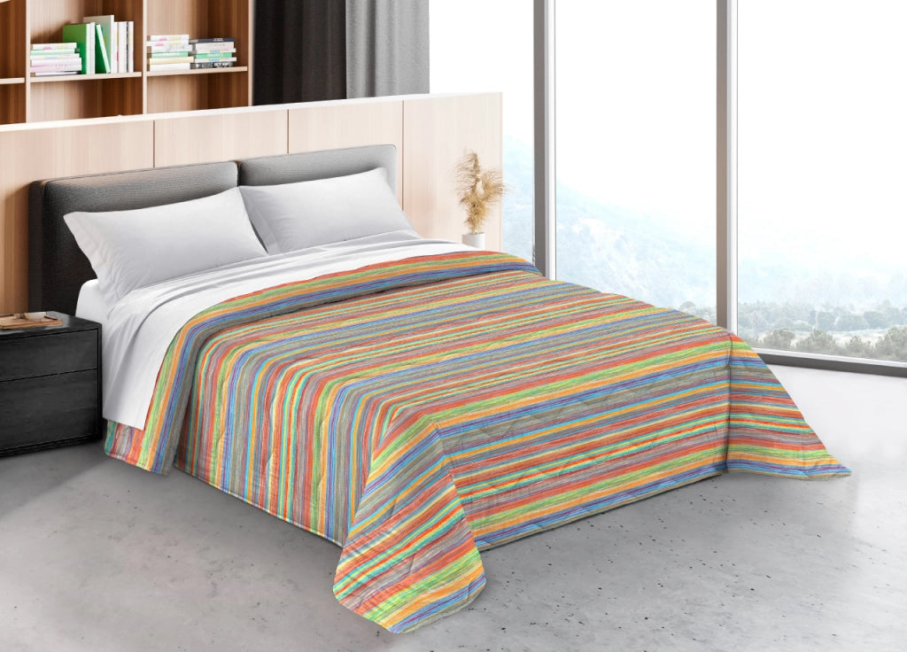 Trapunta Piumone Letto Invernale Imbottita 300gr Scaldanotti Vienna - 1 Piazza - Multicolor