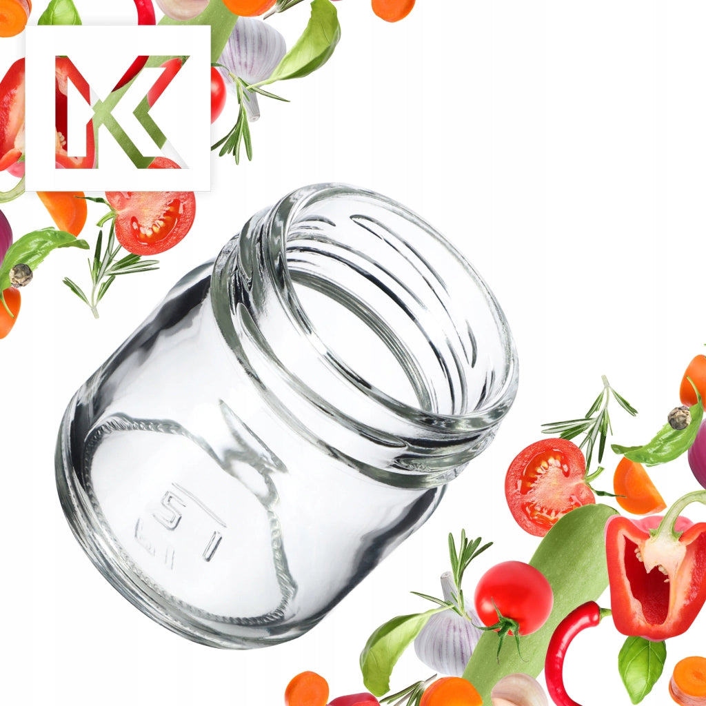 KADAX 50 pezzi Barattoli da 40 ml Barattoli per conserve Miele Marmellata Coperchi Tappi Fi 43