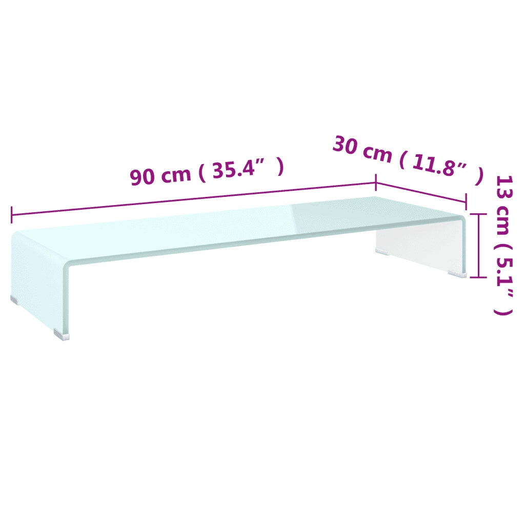 Supporto TV-Rialzo Monitor in Vetro Verde 90x30x13 cm