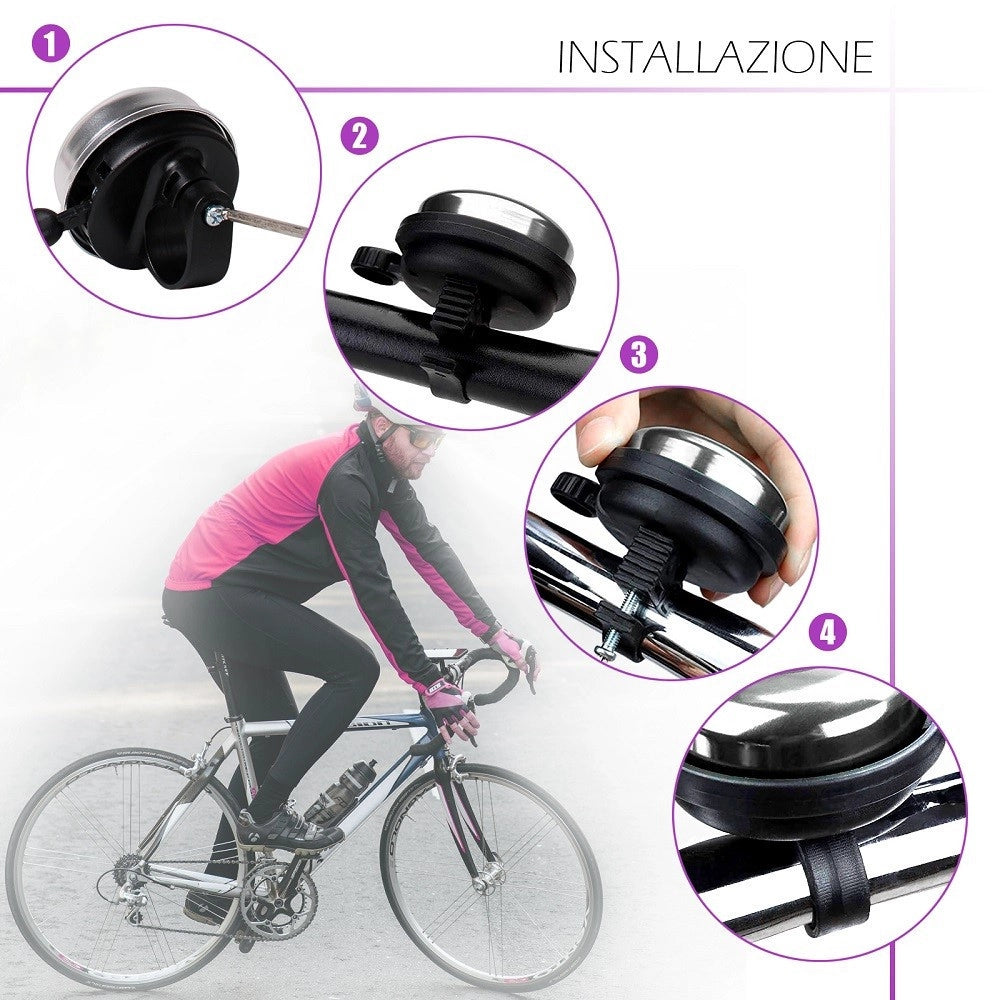 Trade Shop - Campanello Tradizionale Lega Alluminio I Love My Bike Attacco Universale Xc-2508 -