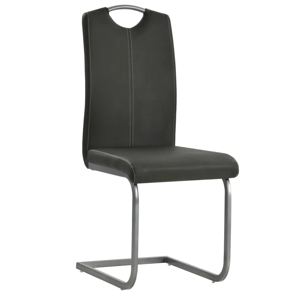 Sedie da Pranzo a Sbalzo 2 pz Grigie in Similpelle cod mxl 9606